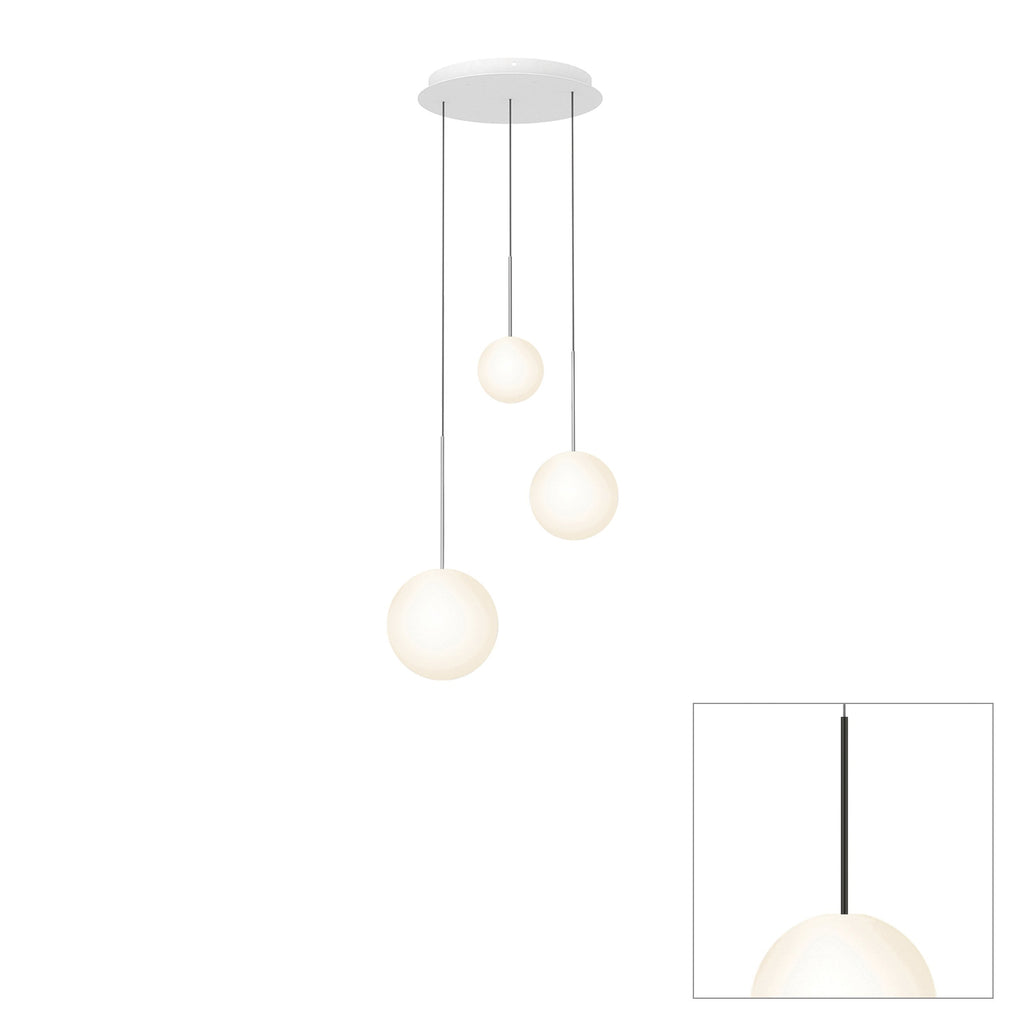 Pablo Designs Bola Sphere LED chandelier – 6" x 8" x 10", Matte Black