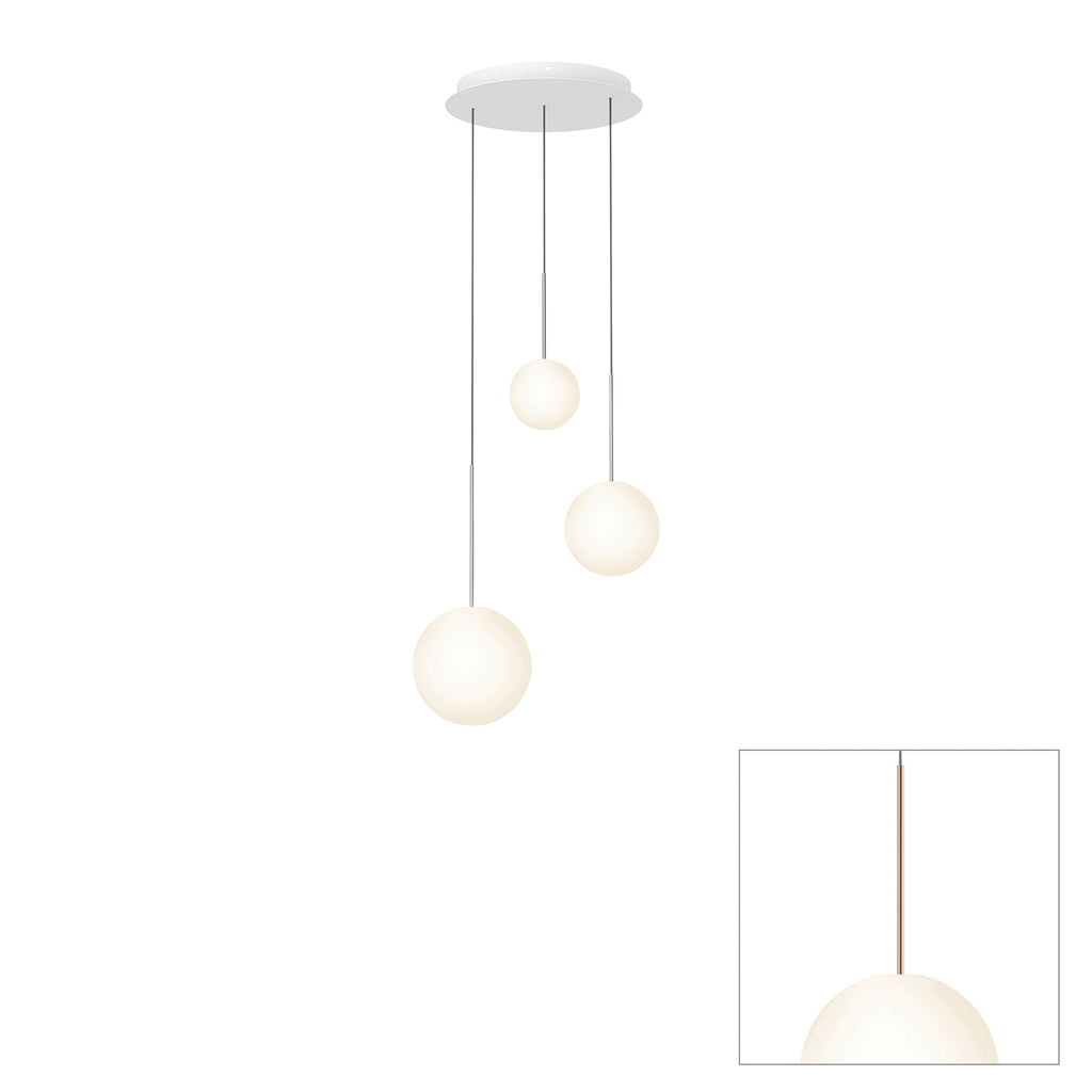 Pablo Designs Bola Sphere LED chandelier – 6" x 8" x 10", Rose Gold