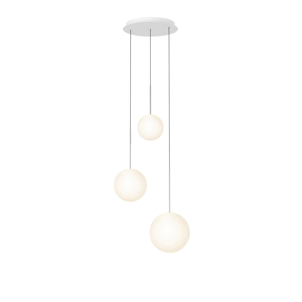Pablo Designs Bola Sphere LED chandelier – 8" x 10" x 12", Chrome