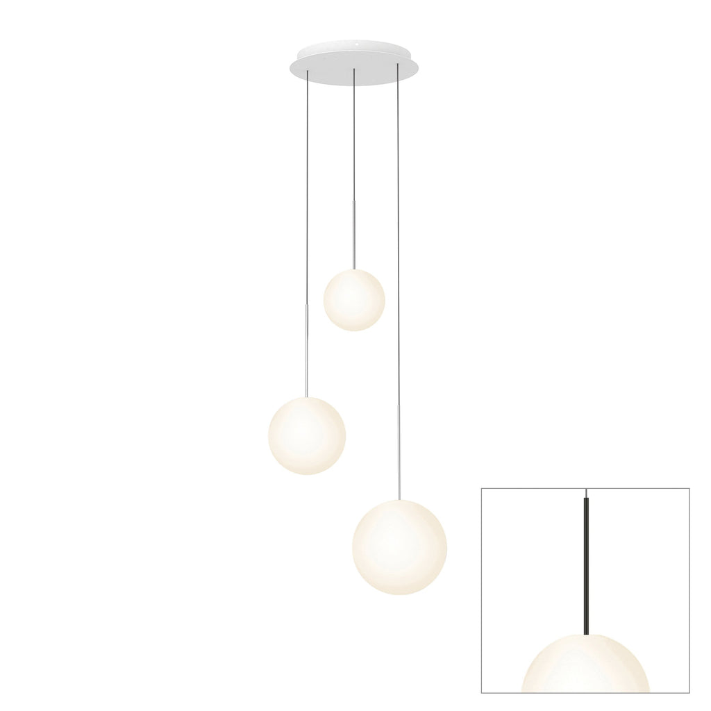 Pablo Designs Bola Sphere LED chandelier – 8" x 10" x 12", Matte Black
