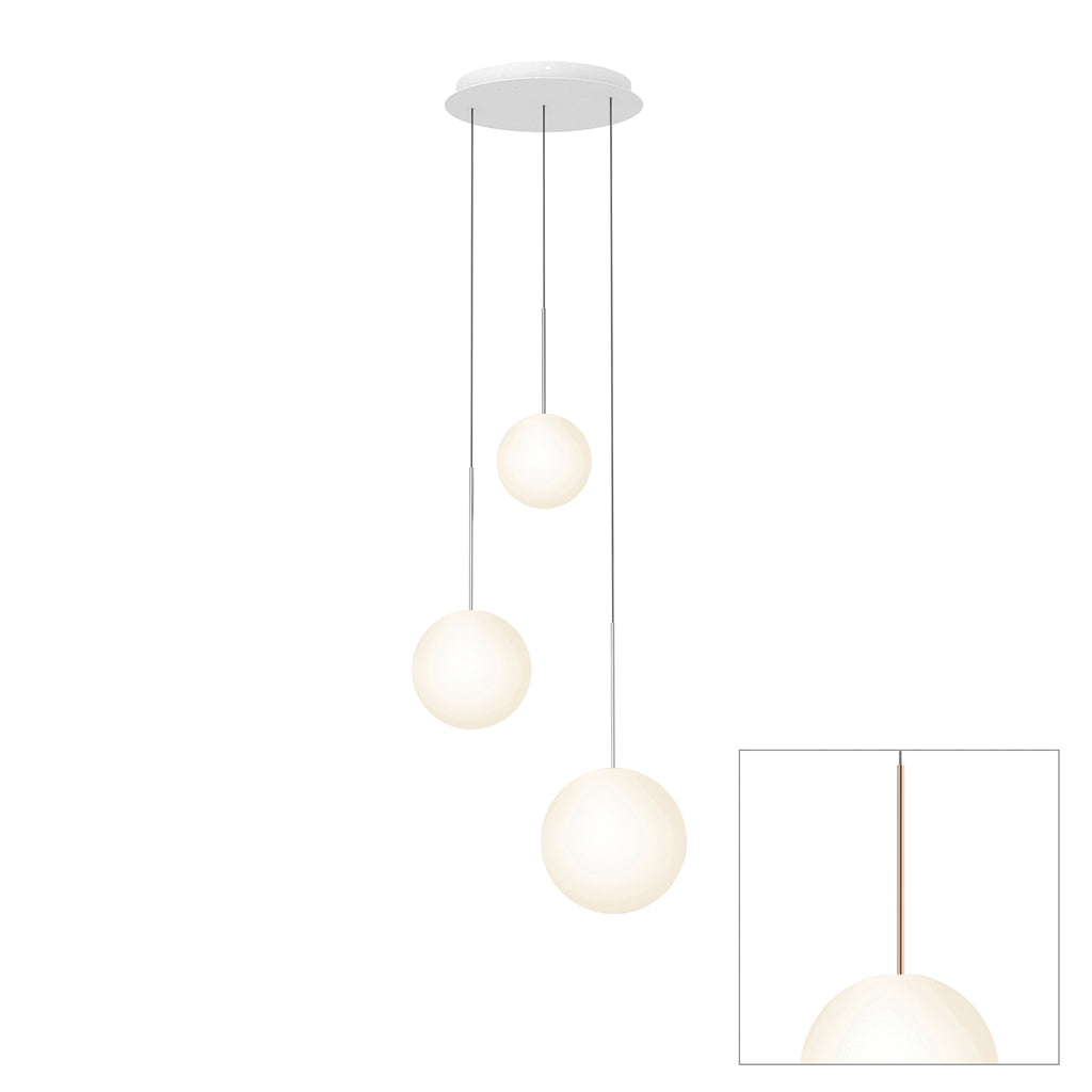Pablo Designs Bola Sphere LED chandelier – 8" x 10" x 12", Rose Gold