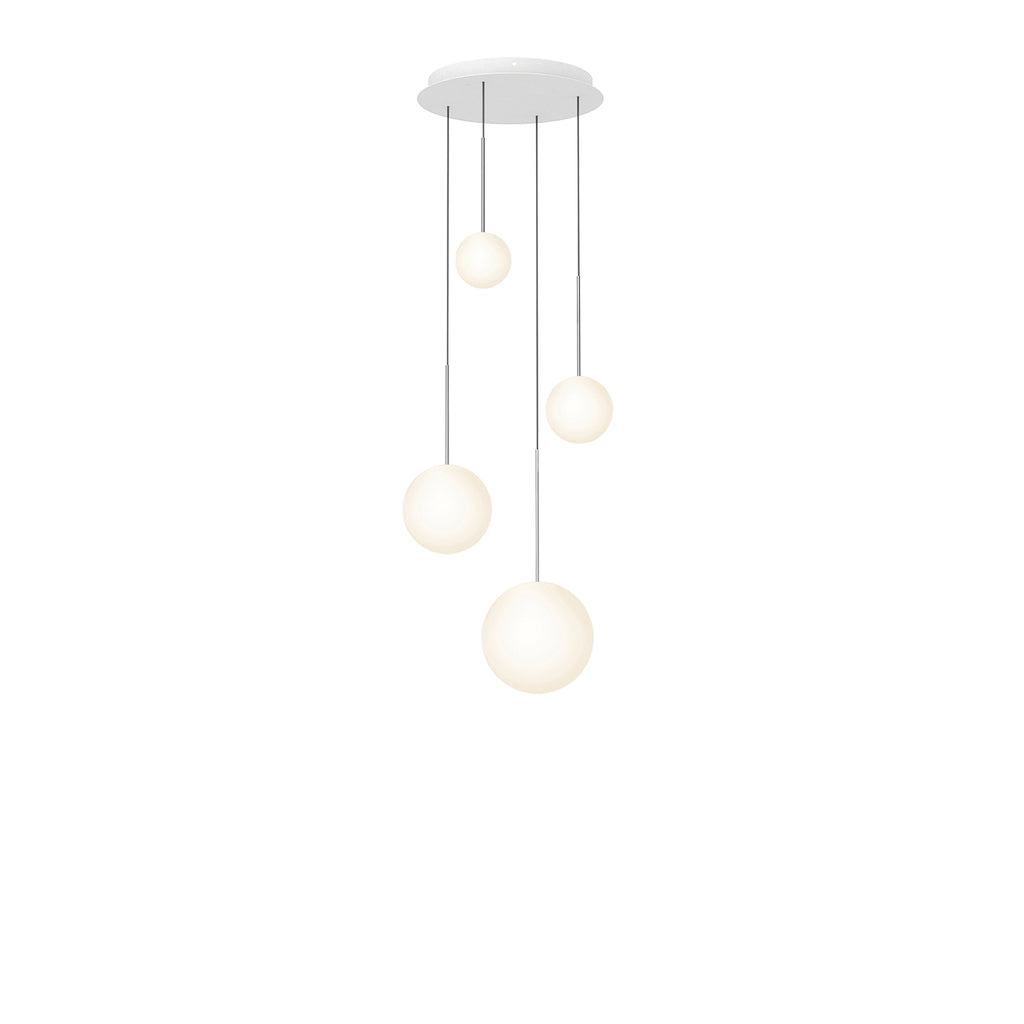 Pablo Designs Bola Sphere LED chandelier – 5" x 6" x 8" x 10", Chrome