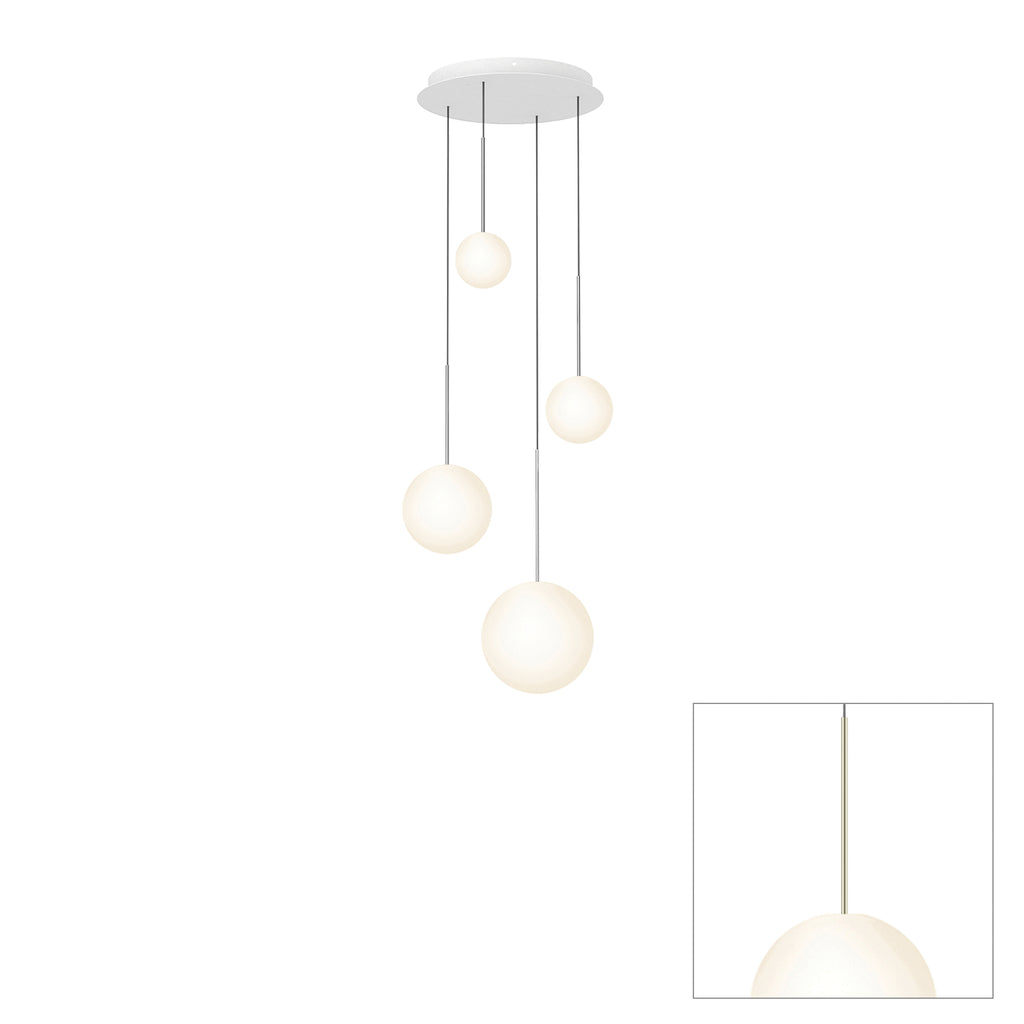 Pablo Designs Bola Sphere LED chandelier – 5" x 6" x 8" x 10", Brass