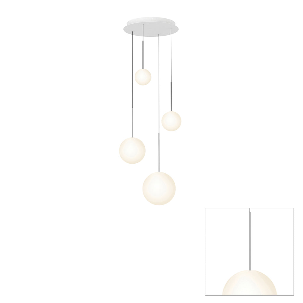 Pablo Designs Bola Sphere LED chandelier – 5" x 6" x 8" x 10", Gunmetal