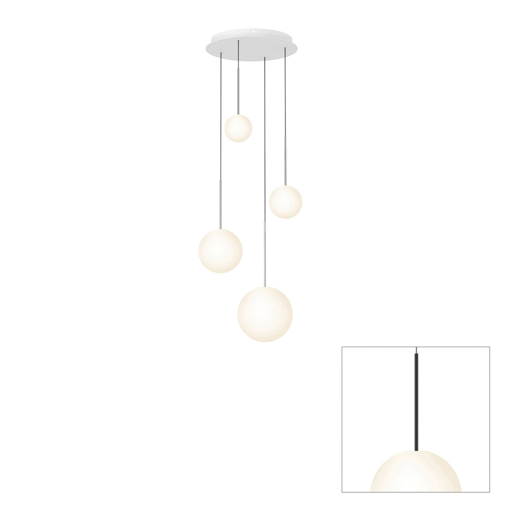 Pablo Designs Bola Sphere LED chandelier – 5" x 6" x 8" x 10", Matte Black