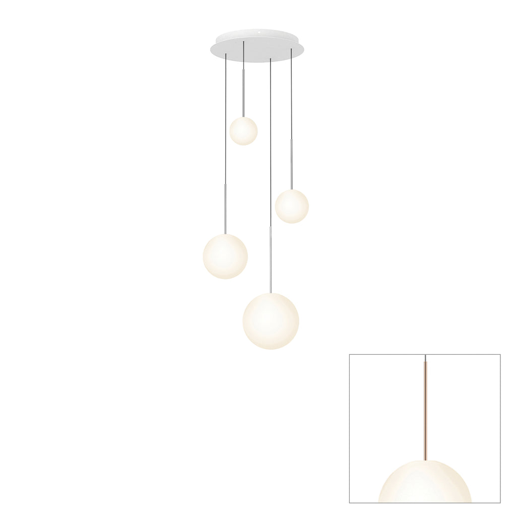 Pablo Designs Bola Sphere LED chandelier – 5" x 6" x 8" x 10", Rose Gold