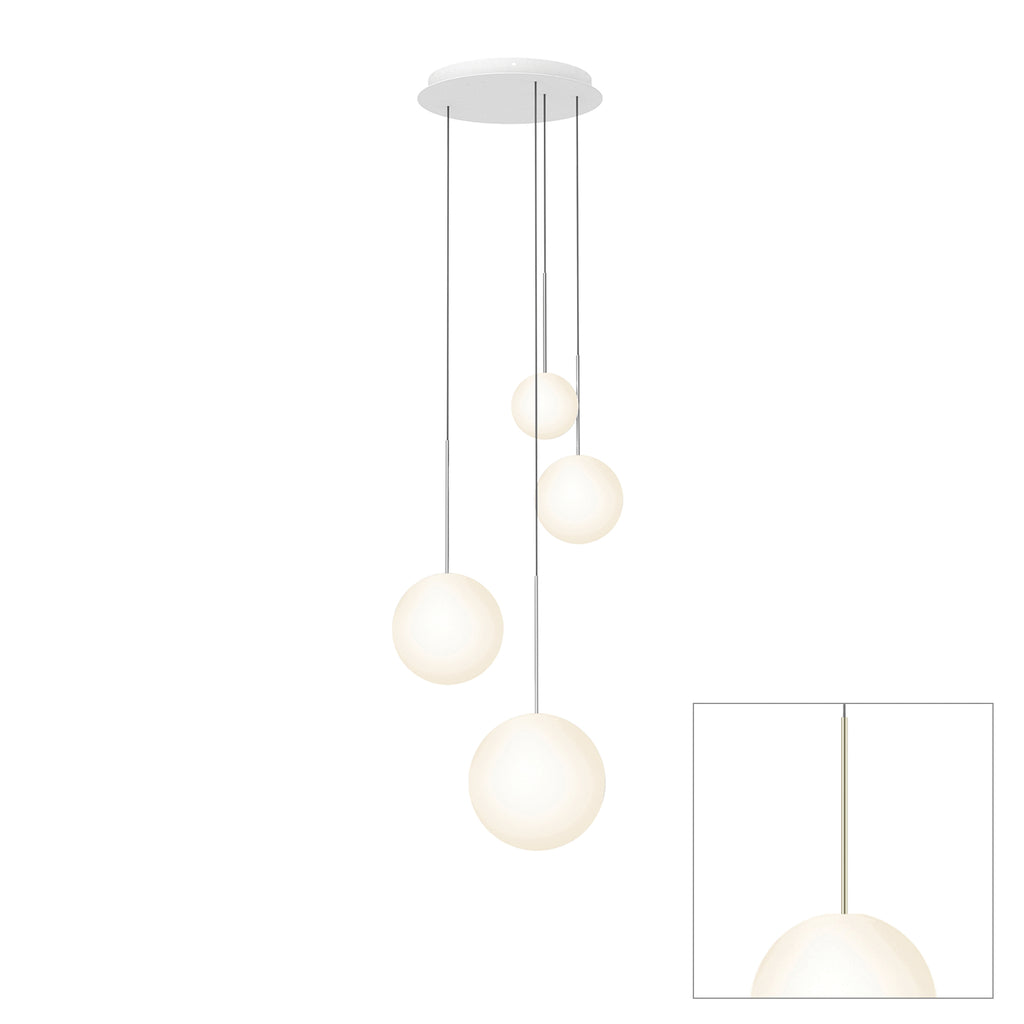 Pablo Designs Bola Sphere LED chandelier – 6" x 8" x 10" x 12", Brass