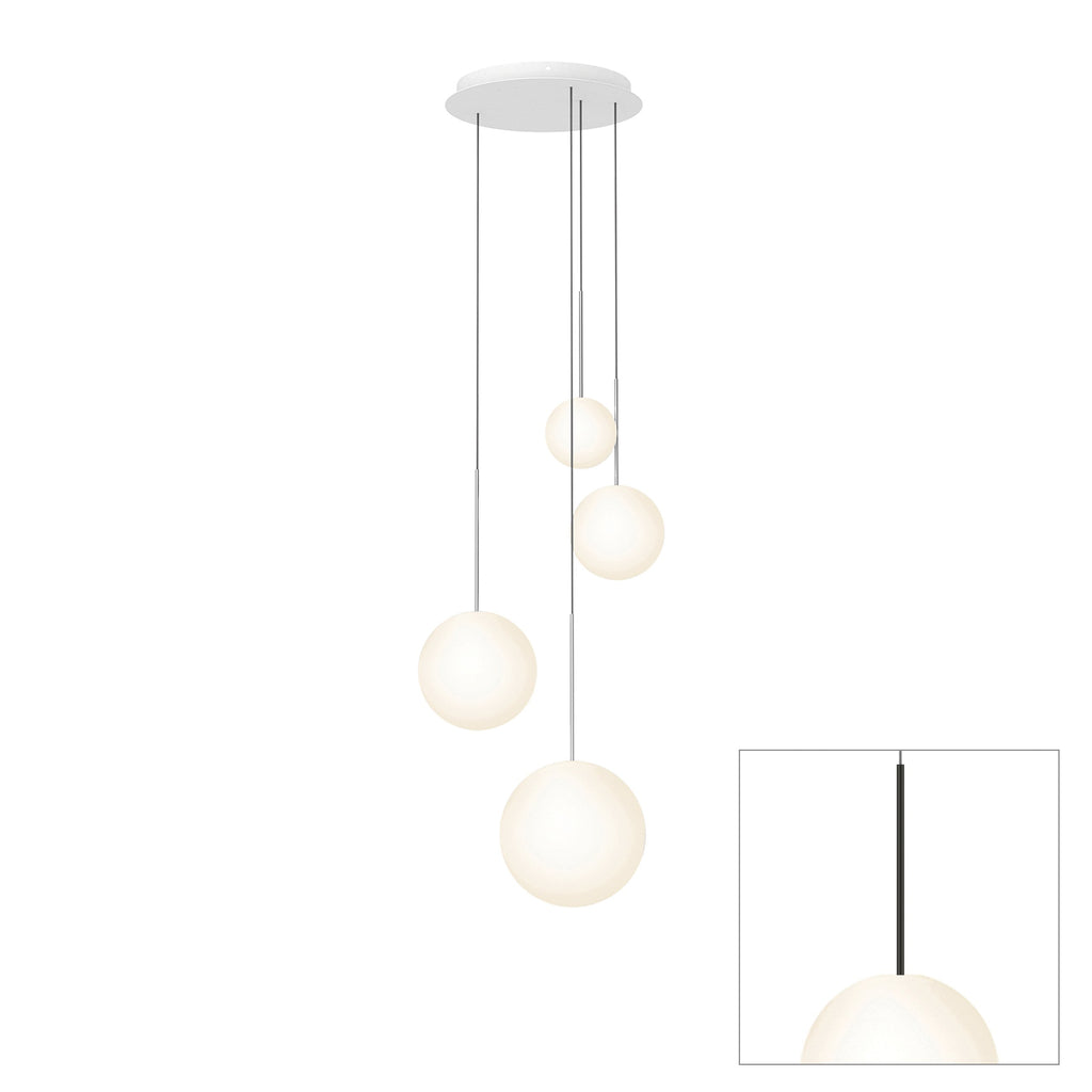 Pablo Designs Bola Sphere LED chandelier – 6" x 8" x 10" x 12", Matte Black