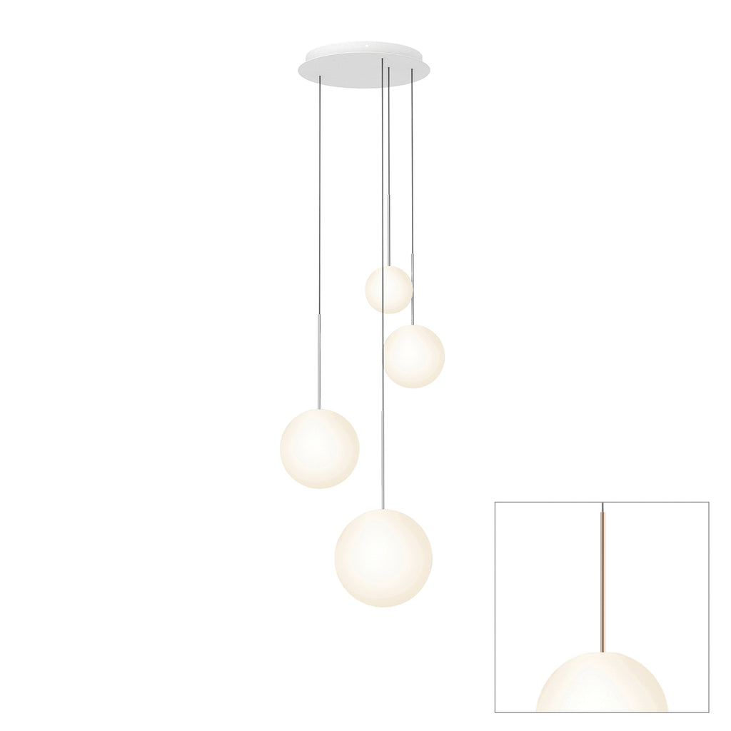 Pablo Designs Bola Sphere LED chandelier – 6" x 8" x 10" x 12", Rose Gold