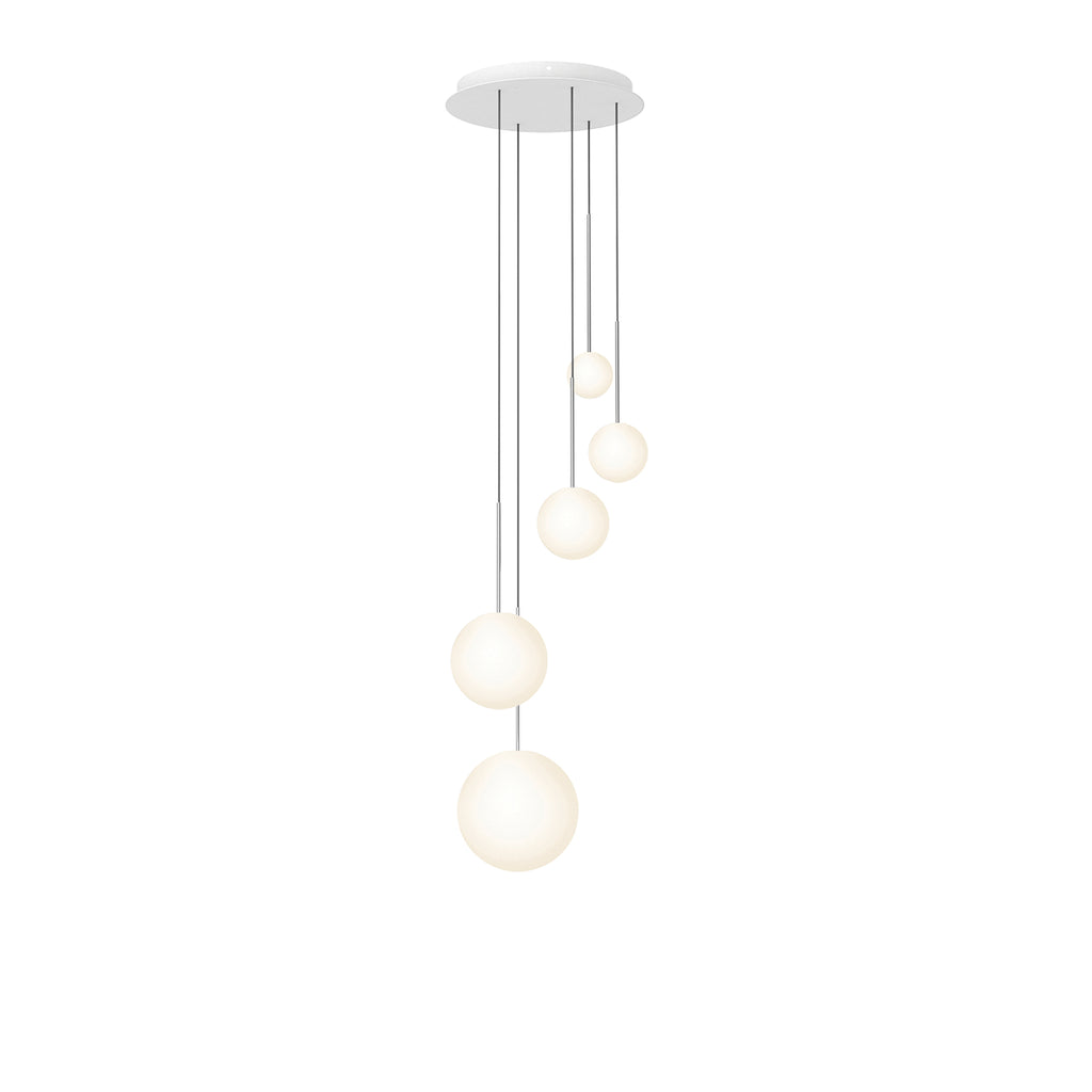 Pablo Designs Bola Sphere LED chandelier – 4" x 5" x 6" x 8" x 10", Chrome