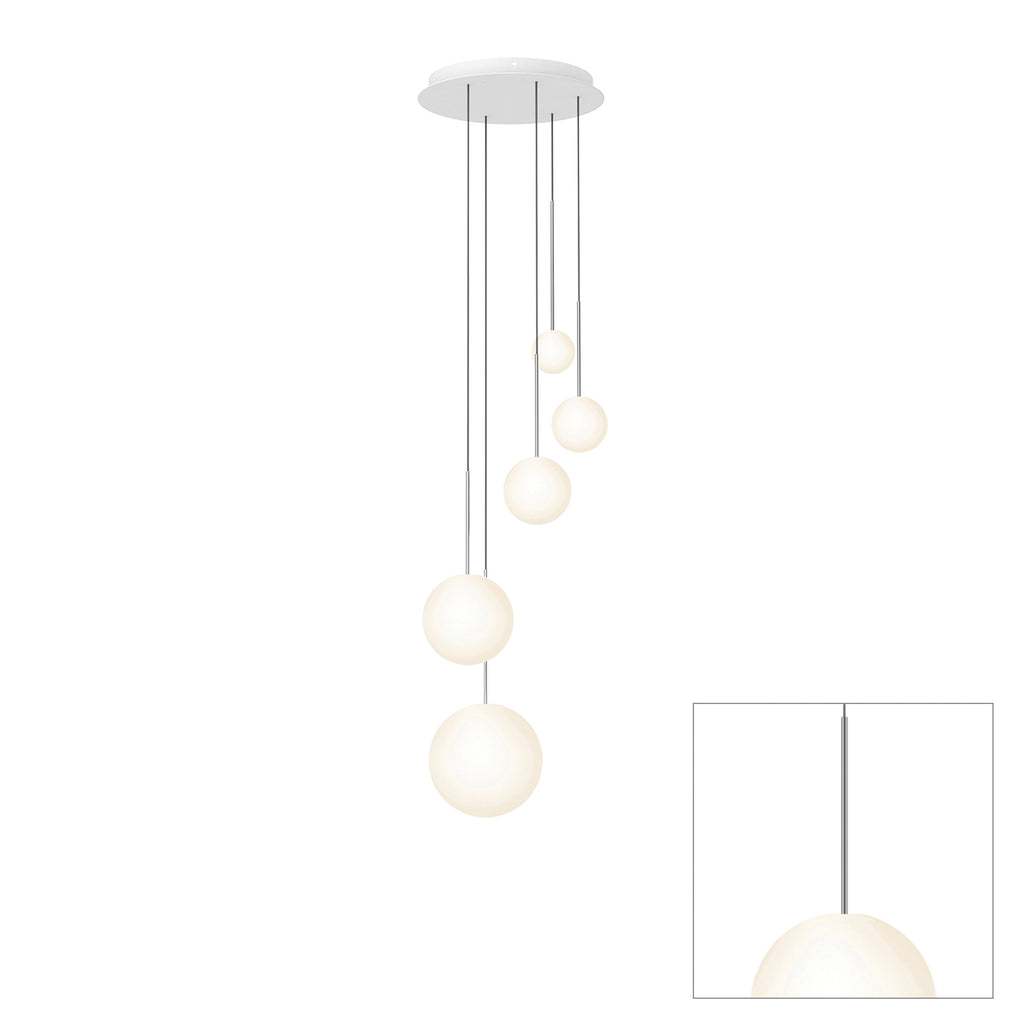 Pablo Designs Bola Sphere LED chandelier – 4" x 5" x 6" x 8" x 10", Gunmetal