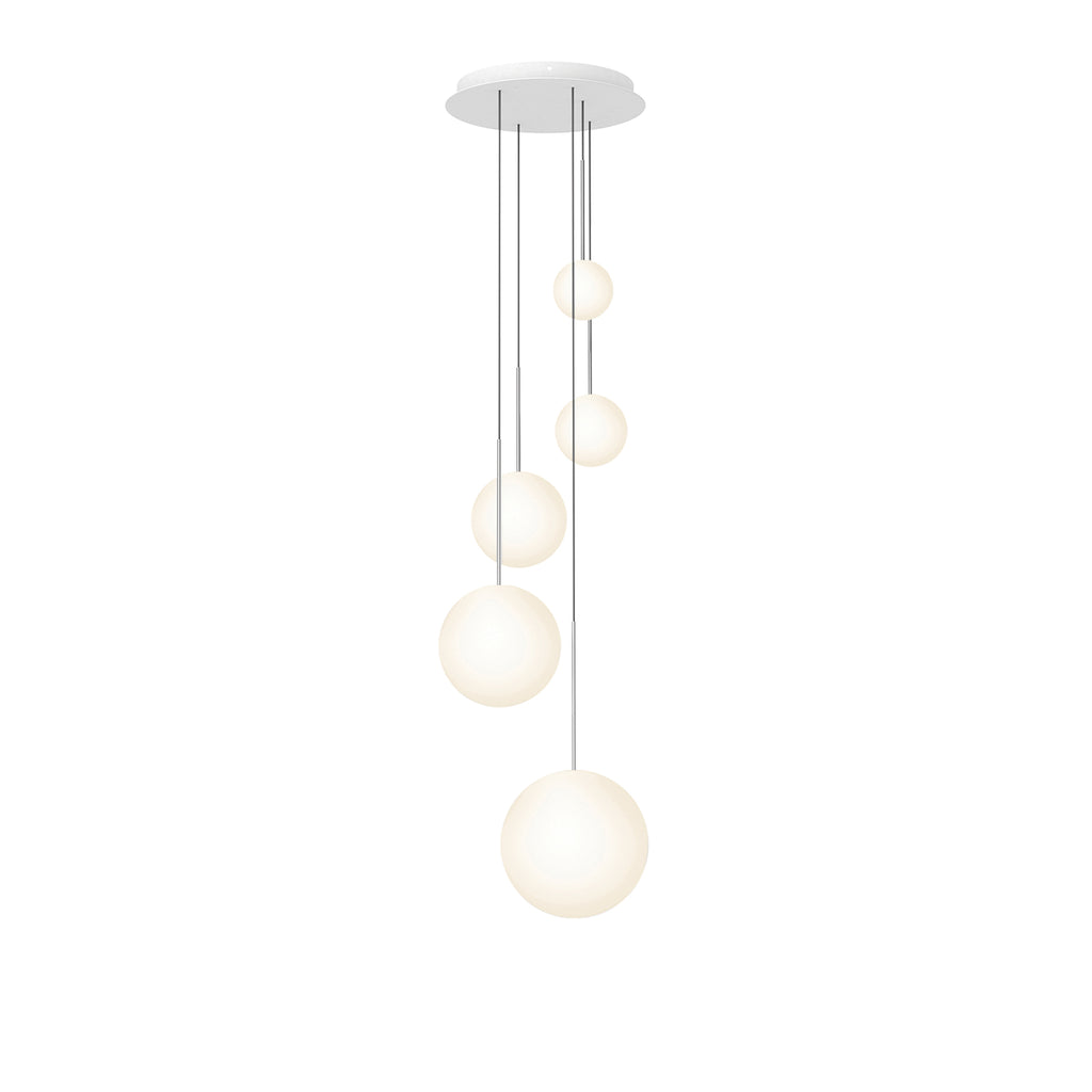 Pablo Designs Bola Sphere LED chandelier – 5" x 6" x 8" x 10" x 12", Chrome