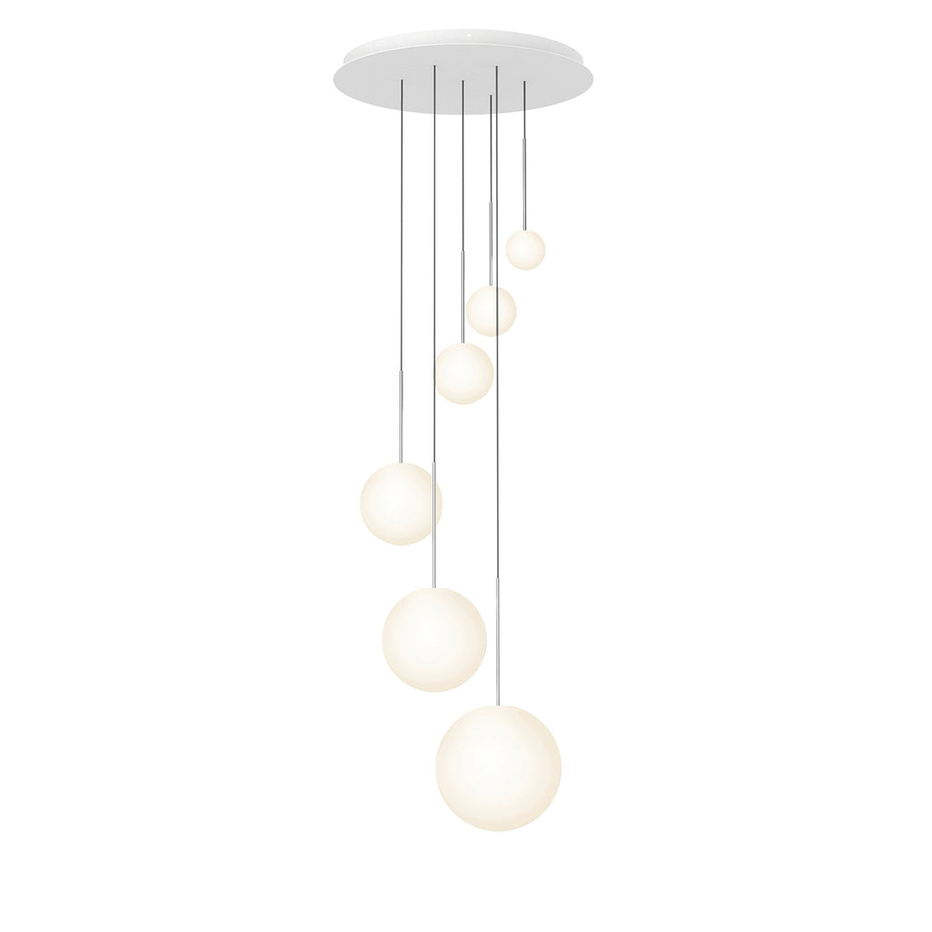 Pablo Designs Bola Sphere LED chandelier – 4" x 5" x 6" x 8" x 10" x 12", Chrome