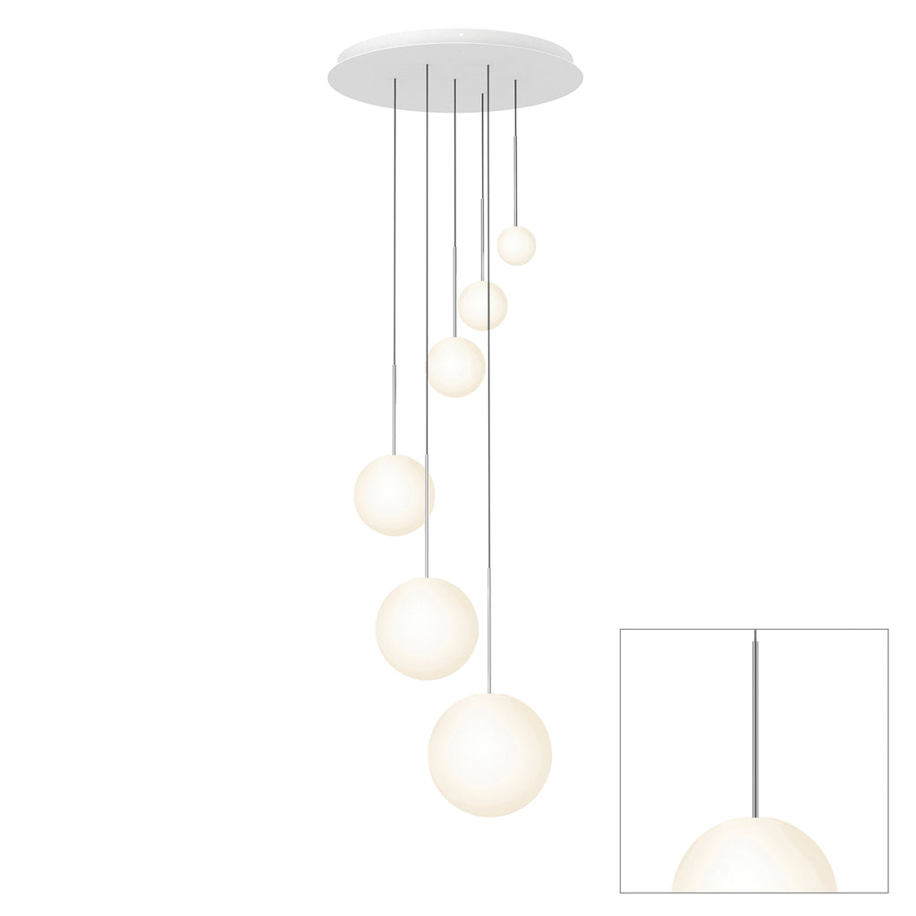 Pablo Designs Bola Sphere LED chandelier – 4" x 5" x 6" x 8" x 10" x 12", Gunmetal