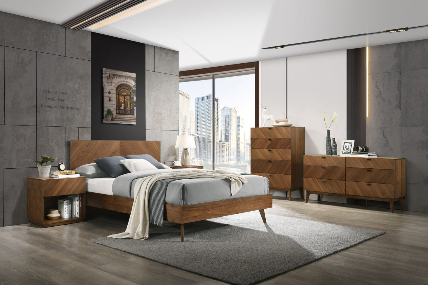 Nova Domus Kamela Modern Walnut Bed