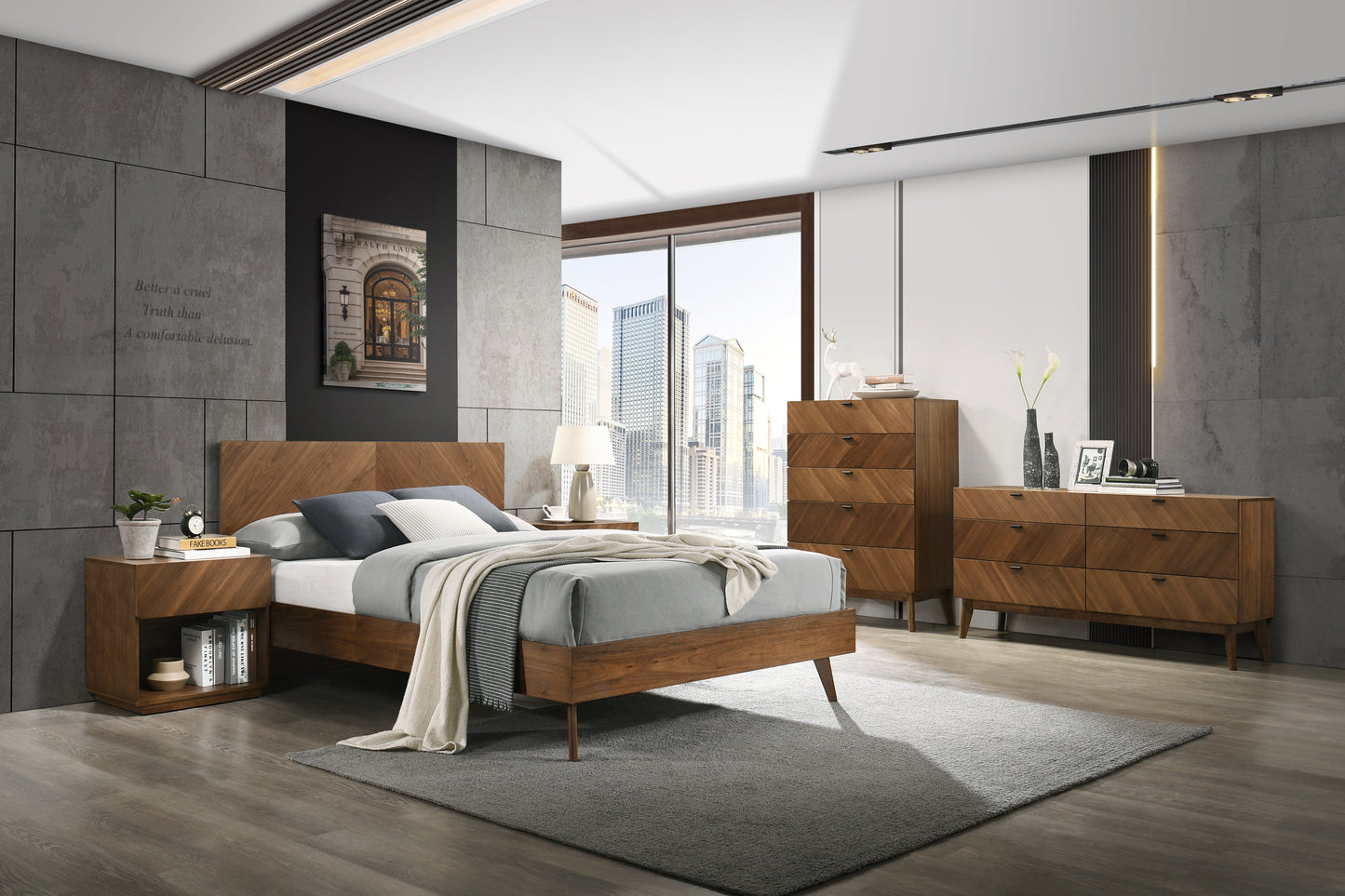 Nova Domus Kamela Modern Walnut Queen Bed