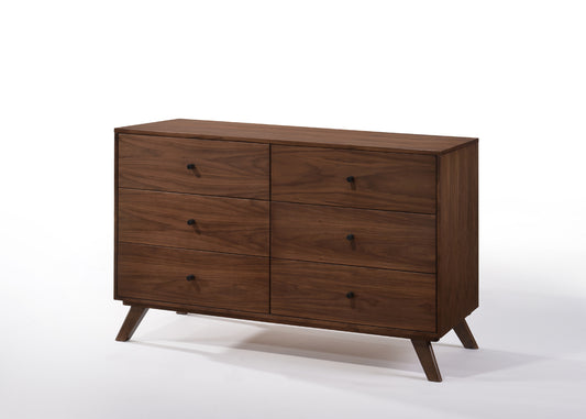 Modrest Addison Mid-Century Modern Grey and Walnut Bedroom Set