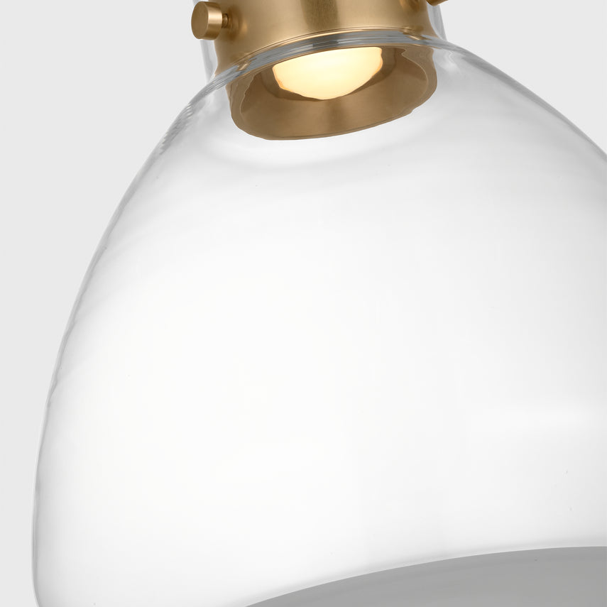 Morgan 12-inch LED Pendant Light Bronze Brass Clear Smoked Glass by Visual & Comfort & Co