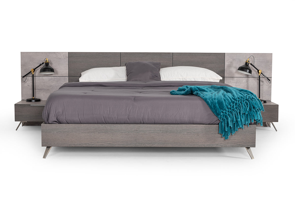 Nova Domus Bronx Italian Modern Faux Concrete and Grey Bed