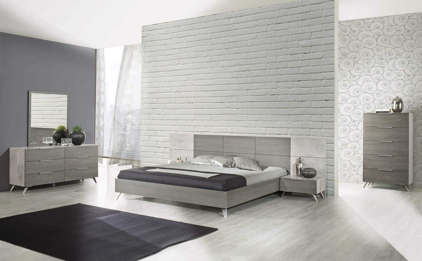 Nova Domus Bronx Italian Modern Faux Concrete and Grey Bed