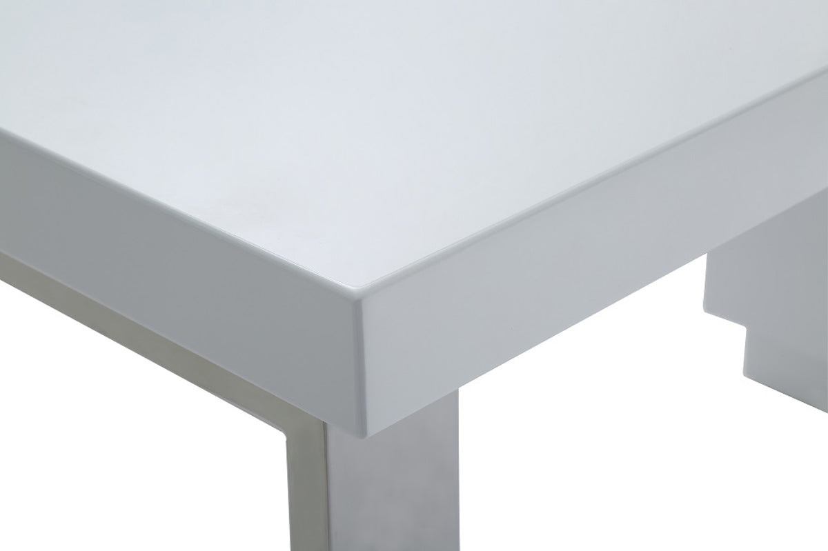 Modrest Carson Modern White and Stainless Steel Office Desk