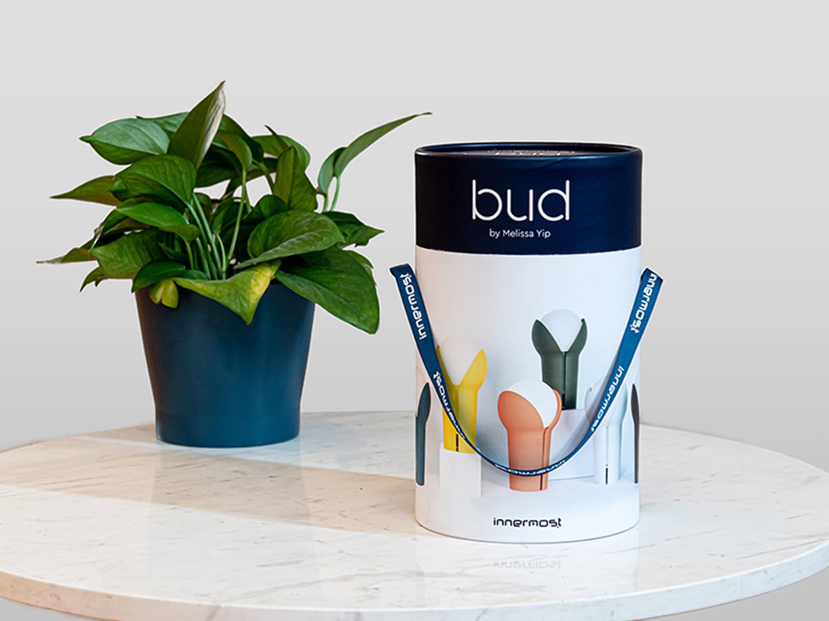 Innermost Bud rechargeable table lamp by Melissa Yip – with its gift box