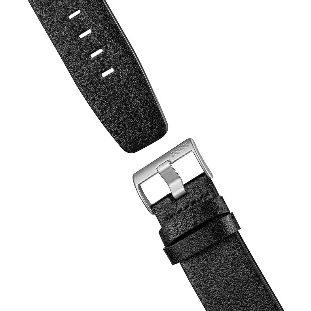 Braun BN0035 Classic Chronograph – White Dial, Black Leather – strap and buckle