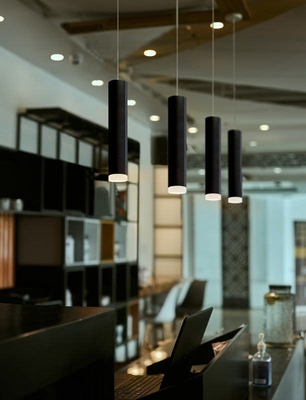 Besa Cafe 18, cafe pendants over a counter