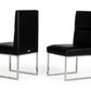 A&X Carla Modern Black Leatherette Dining Chair Set of 2