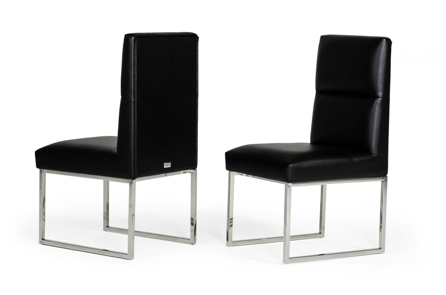 A&X Carla Modern Black Leatherette Dining Chair Set of 2