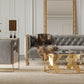 Divani Casa Carlos Modern Grey Velvet and Gold Sofa