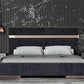 Nova Domus Cartier Modern Black Velvet and Rosegold Bed