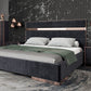 Nova Domus Cartier Modern Black Velvet and Rosegold Bed