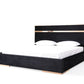 Nova Domus Cartier Eastern King Modern Black and Rose Gold Bed and Nightstands