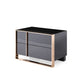 Nova Domus Cartier Modern Black and Rose Gold Bed and Nightstands