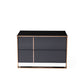 Nova Domus Cartier Modern Black and Rose Gold Bed and Nightstands