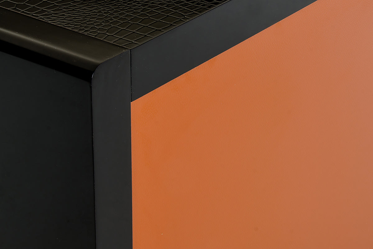 A&X Talin Modern Black Crocodile and Rosegold Buffet