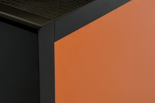 A&X Talin Modern Black Crocodile and Rosegold Buffet