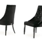 A&X Charlotte Black Velour Dining Chair Set of 2