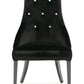 A&X Charlotte Black Velour Dining Chair Set of 2