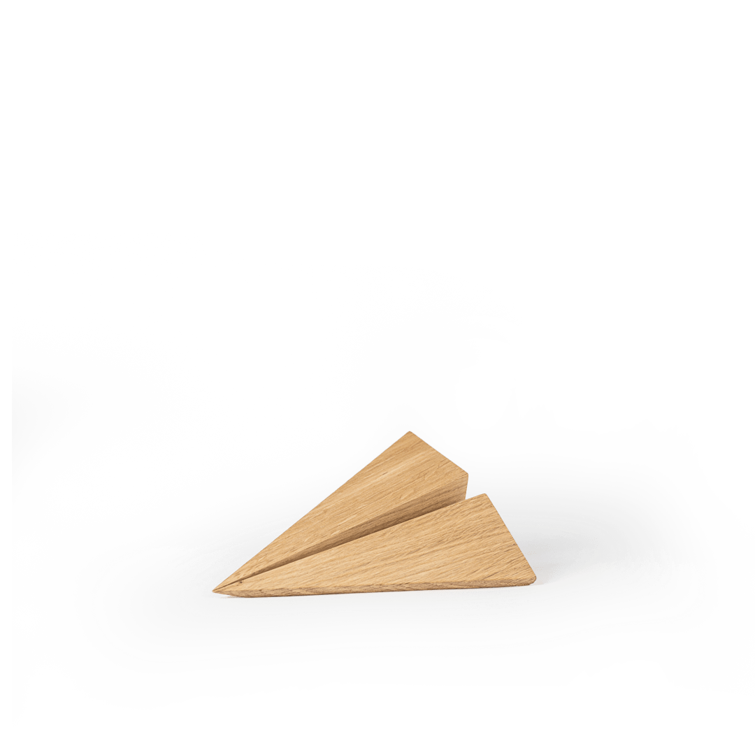 Boyhood Maverick Paper Plane wooden figure in oak, Small (image 6)