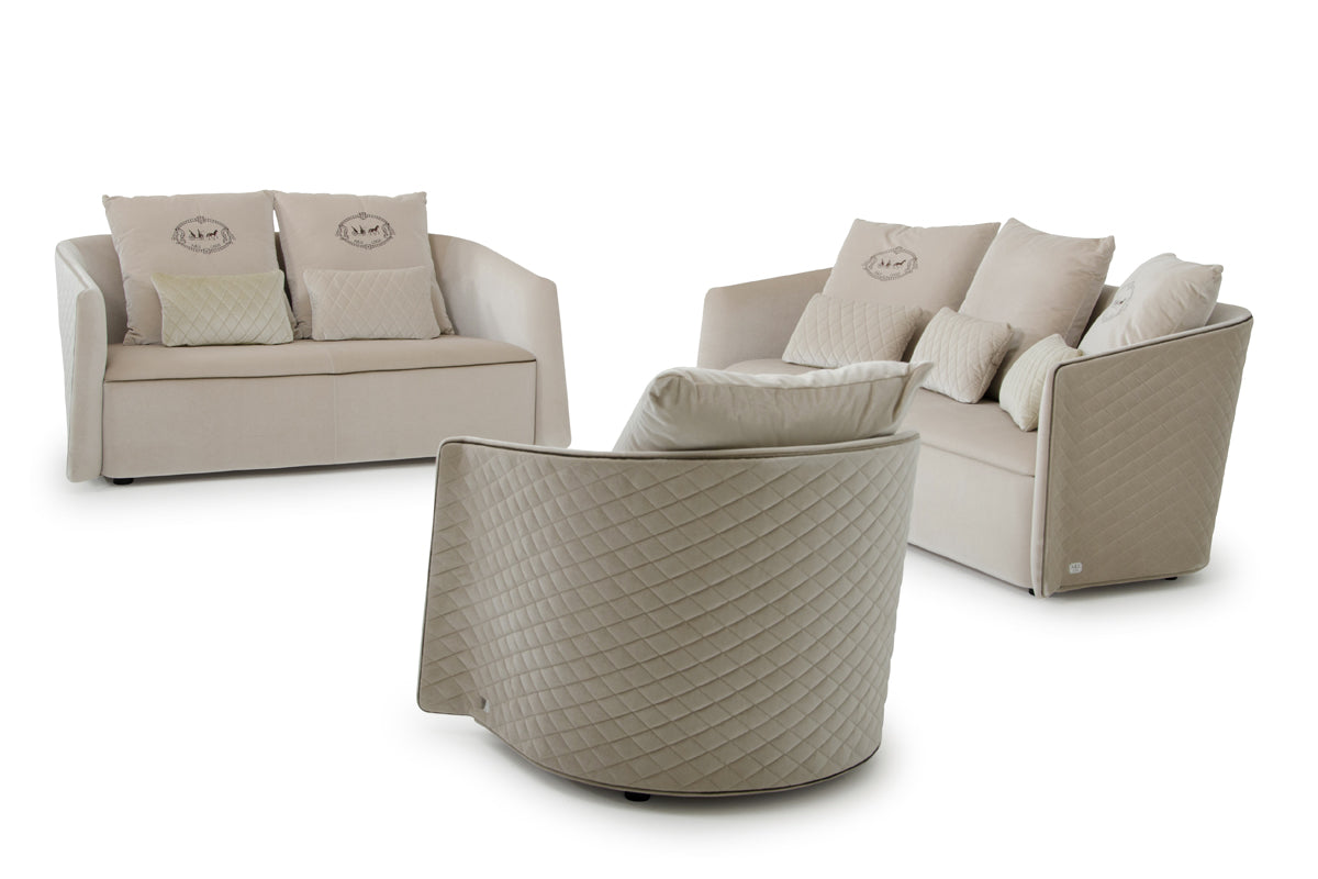 A&X Talin Modern Beige Fabric Sofa Set