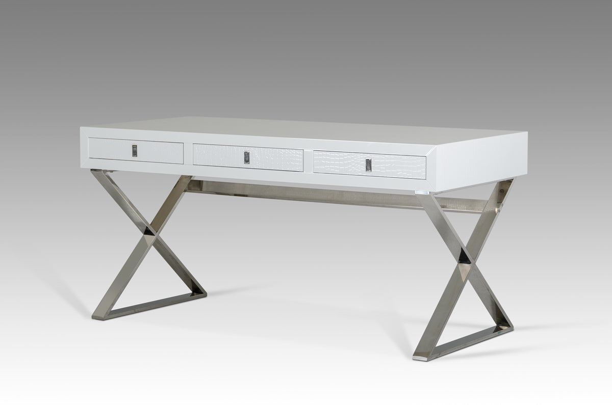 A&X Congress Transitional White Crocodile Office Desk