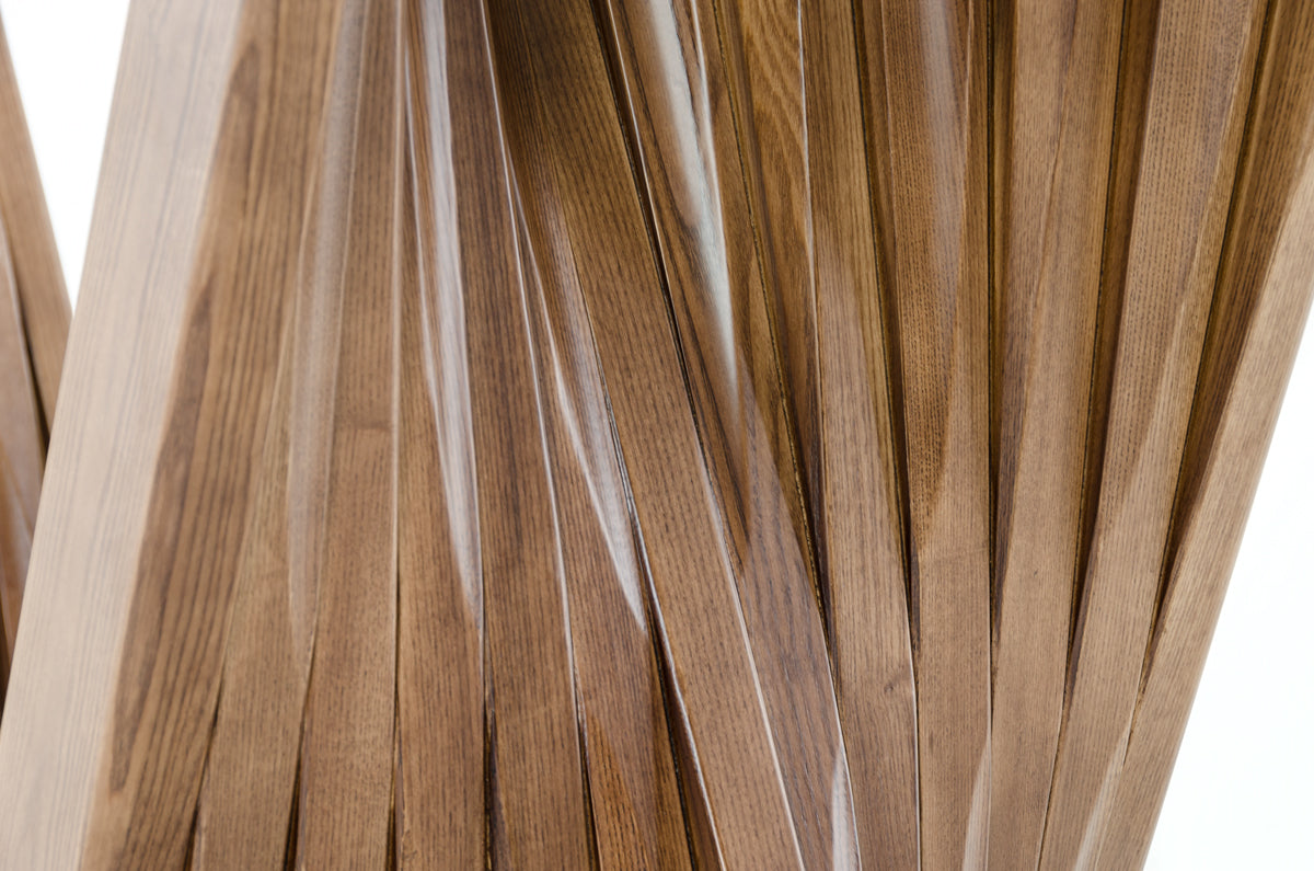 Modrest Corbin Mid-Century Walnut and Glass Dining Table