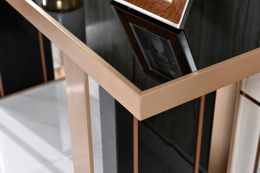 Nova Domus Cartier Modern Black and Rosegold Coffee Table