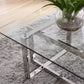 Modrest Valiant Modern Glass and Stainless Steel Coffee Table