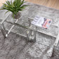 Modrest Valiant Modern Glass and Stainless Steel Coffee Table