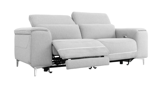 Divani Casa Cyprus Contemporary Grey Fabric Loveseat with Electric Recliners