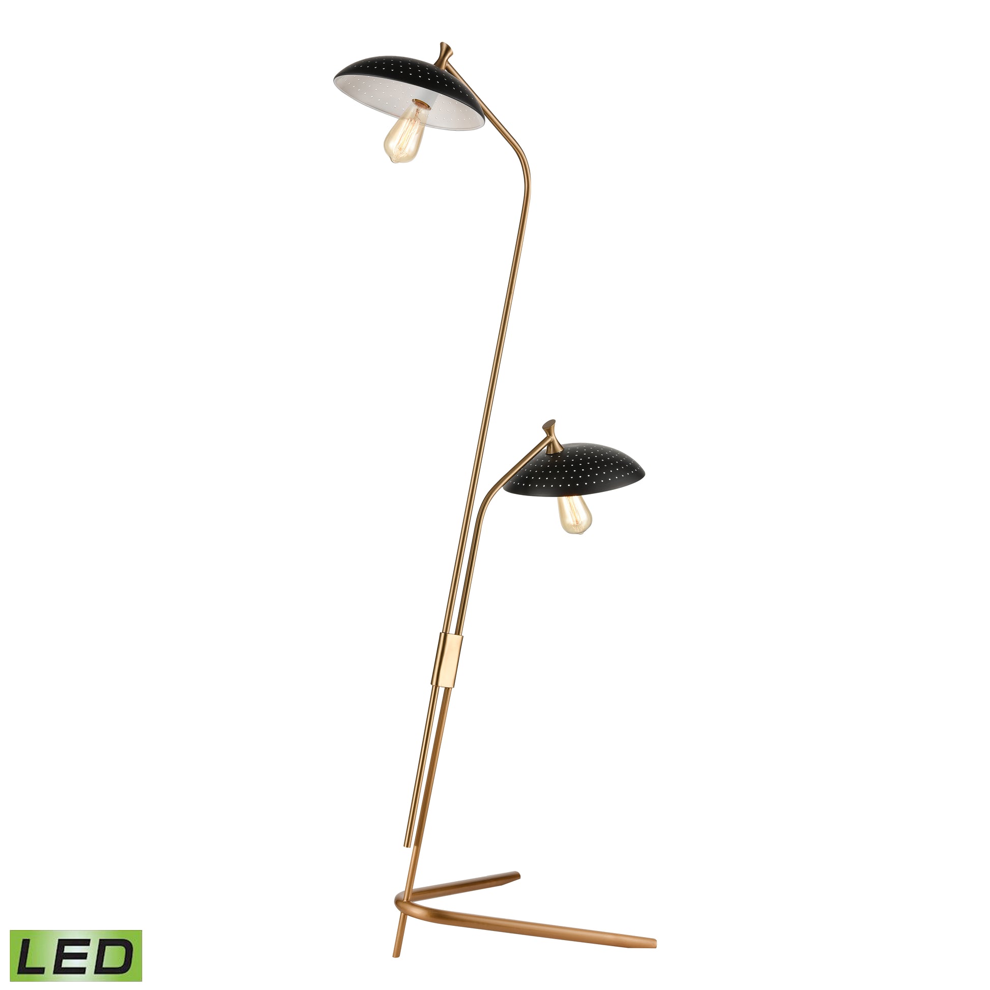 Scarab 66" 2-Light Floor Lamp Satin Brass LED by Elk