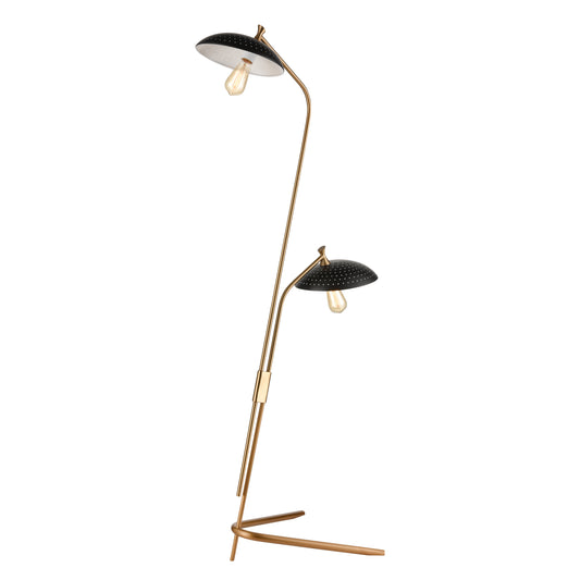 Scarab 66" 2-Light Floor Lamp Satin Brass by Elk